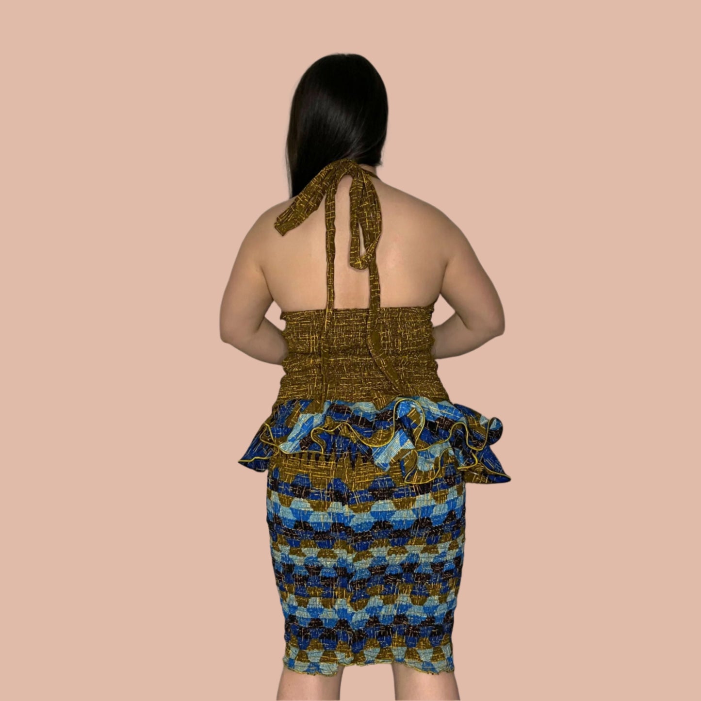 Alma Halter Neck Top and Shirred Pencil Skirt