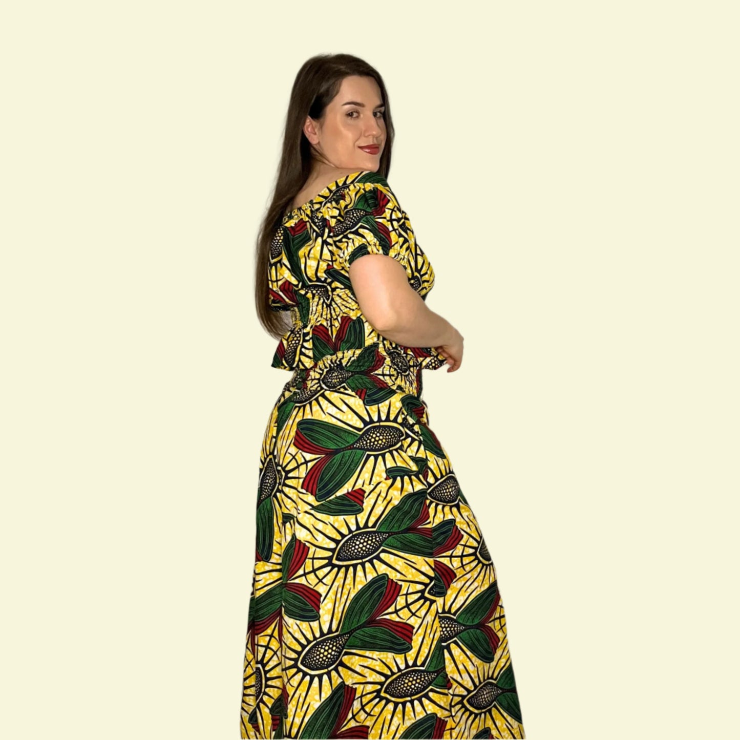 Audrey Shirred Waist Top & Wide Leg Culottes