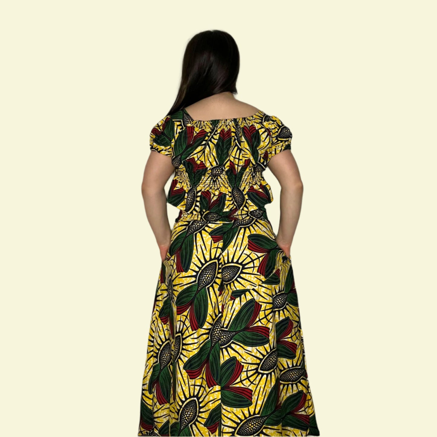 Audrey Shirred Waist Top & Wide Leg Culottes