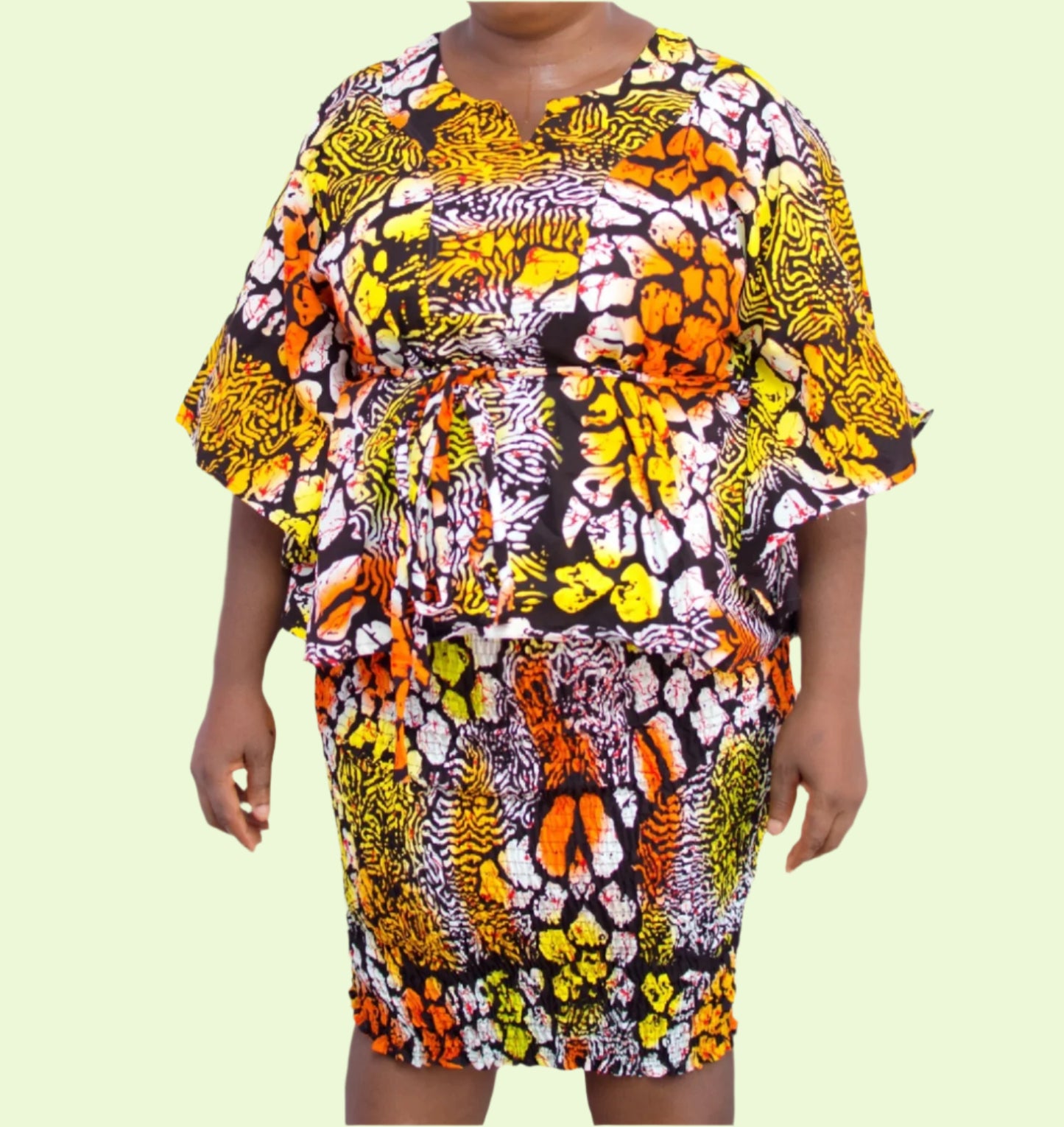 Kemmy Batwing Top Pencil Skirt & Scarf