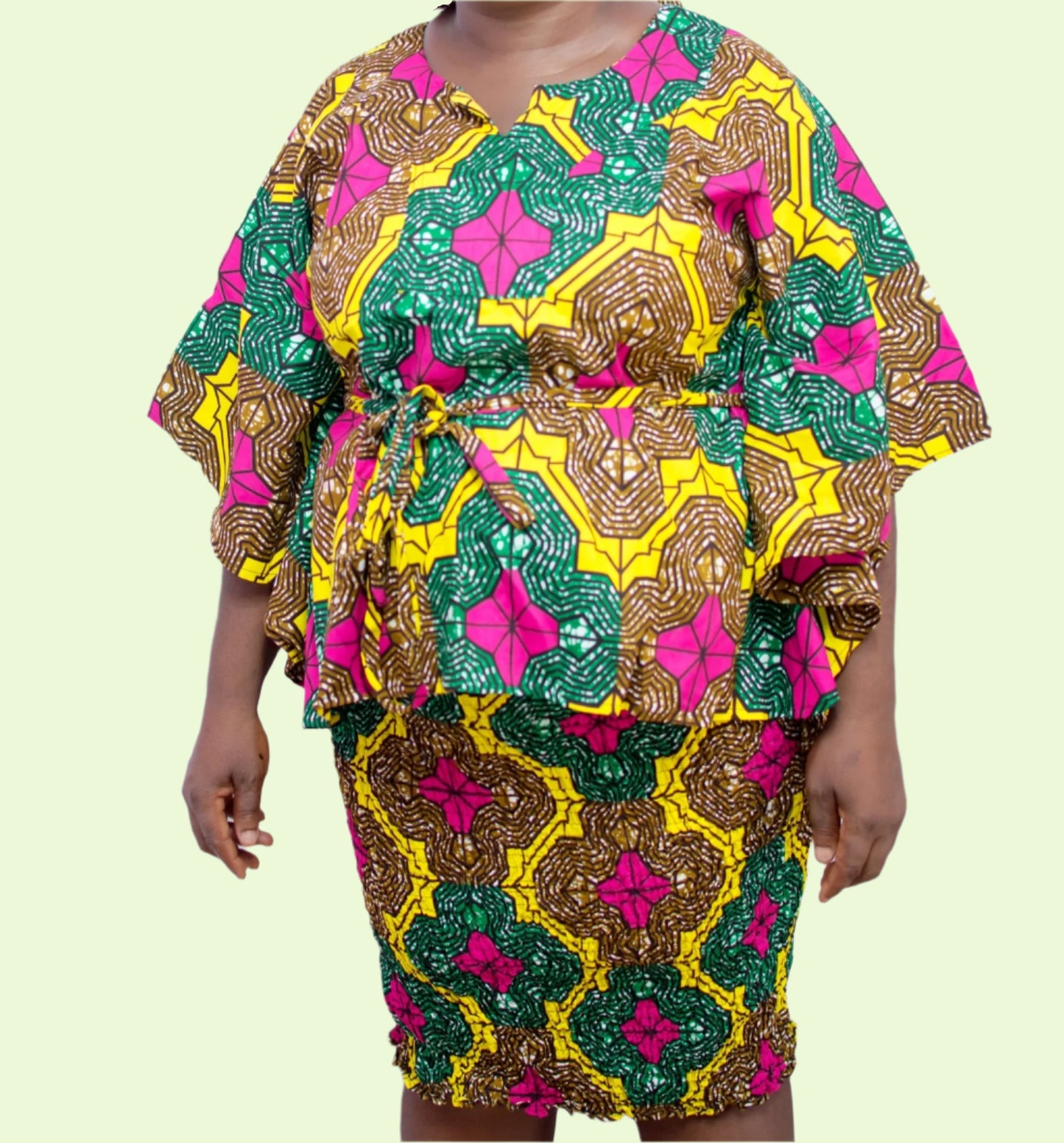 Kamilla Batwing Top Pencil Skirt & Scarf