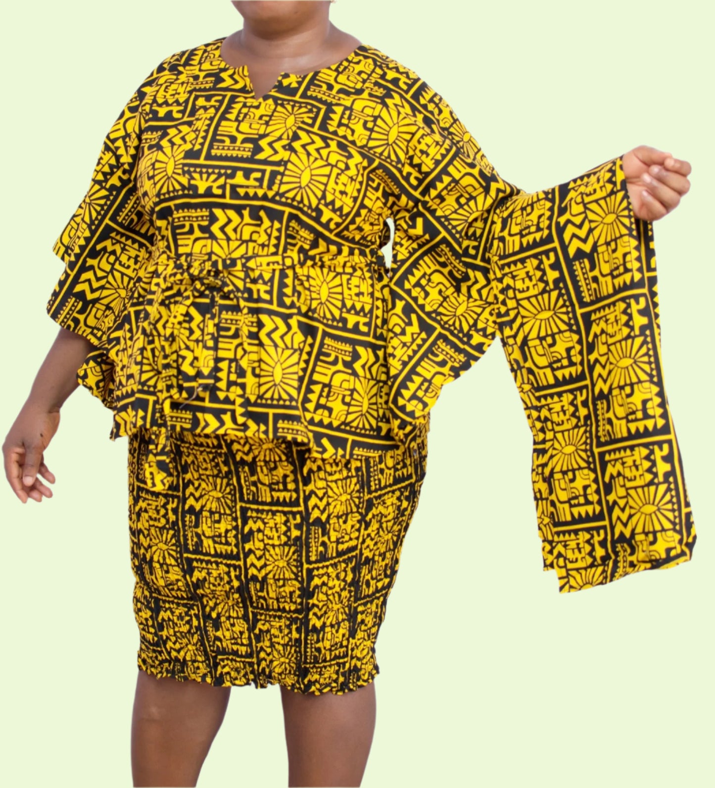 Tamira Batwing Top Pencil Skirt & Scarf