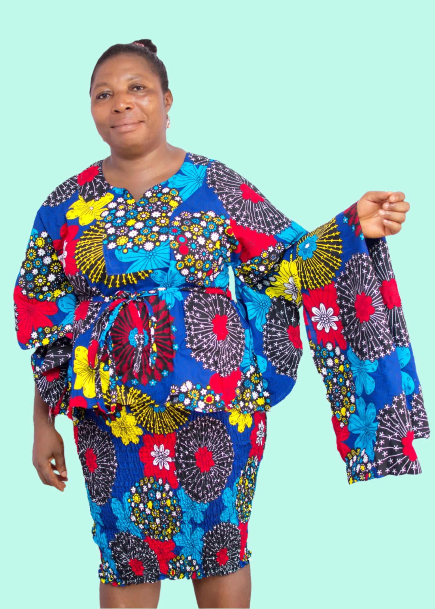 Doreen Batwing Top Pencil Skirt & Scarf