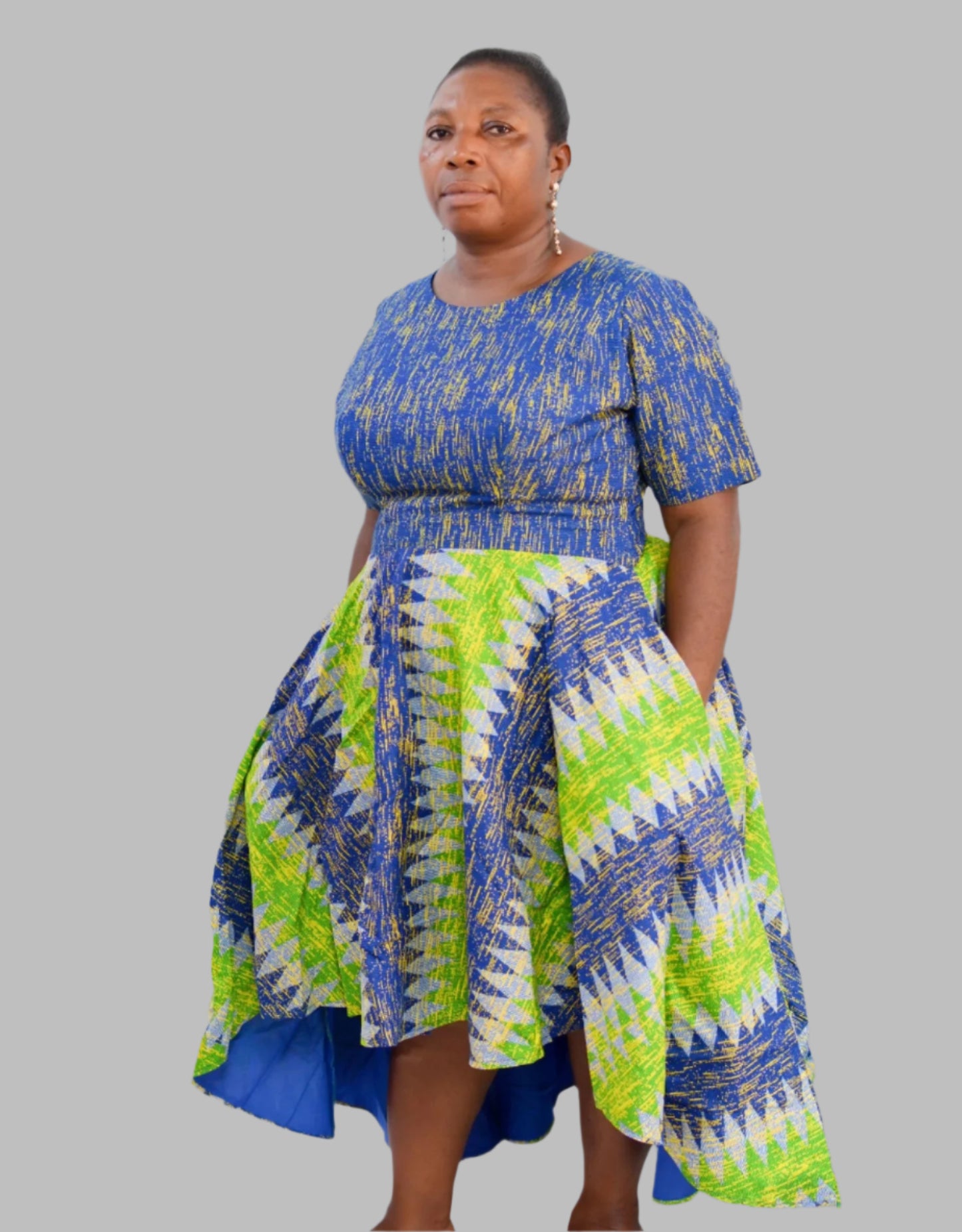 Louisa Hi-Lo Fit & Flare Dress & Scarf