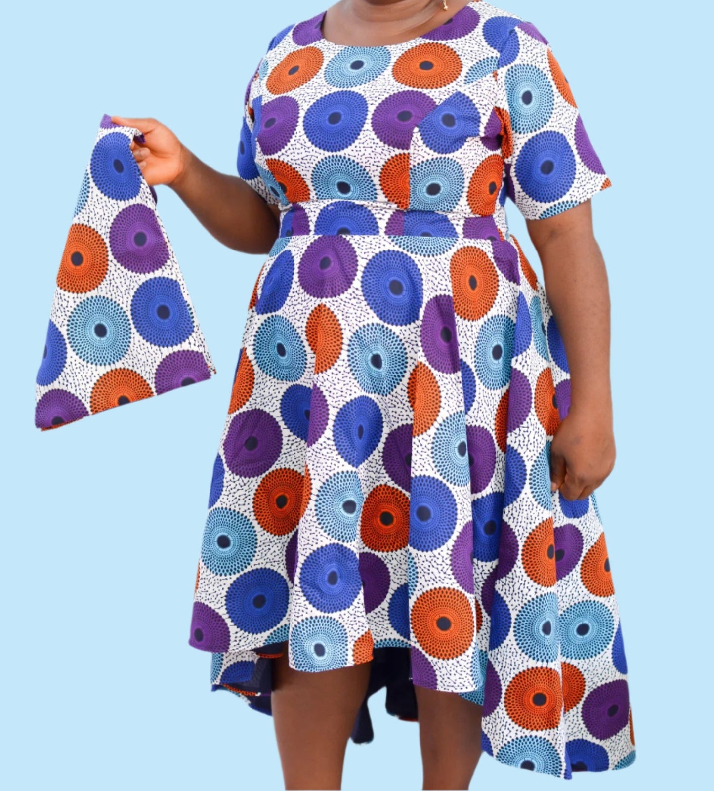 Leela Hi-Lo Fit & Flare Dress and Scarf