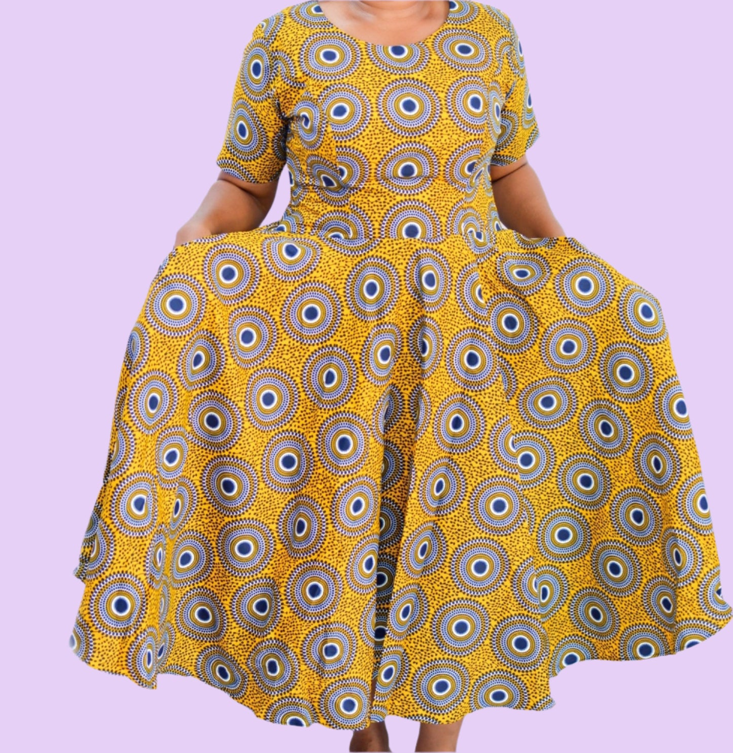 Acquoh Fit & Flare Dress & Scarf