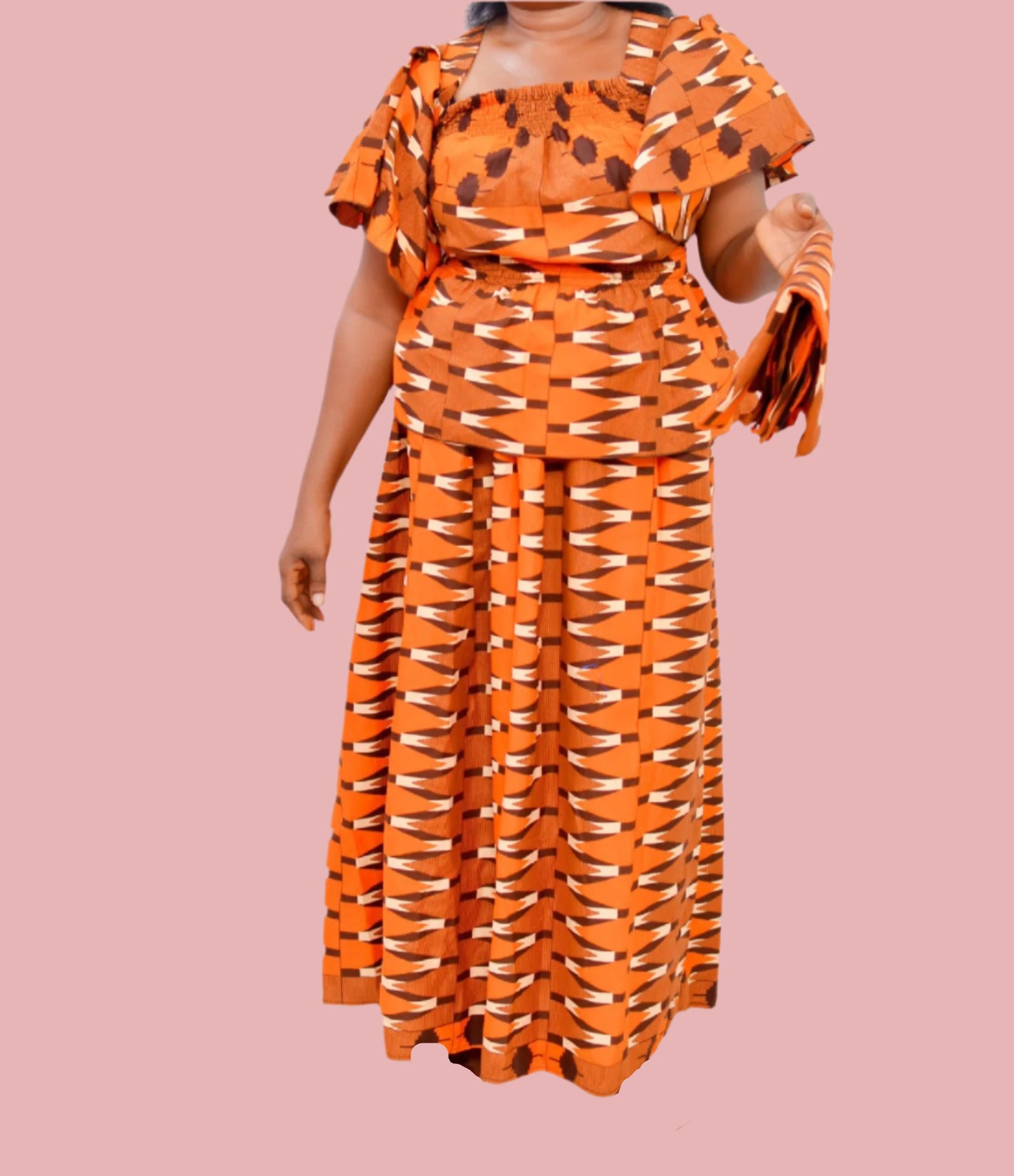 Tanya Shirred Top Maxi Skirt & Scarf