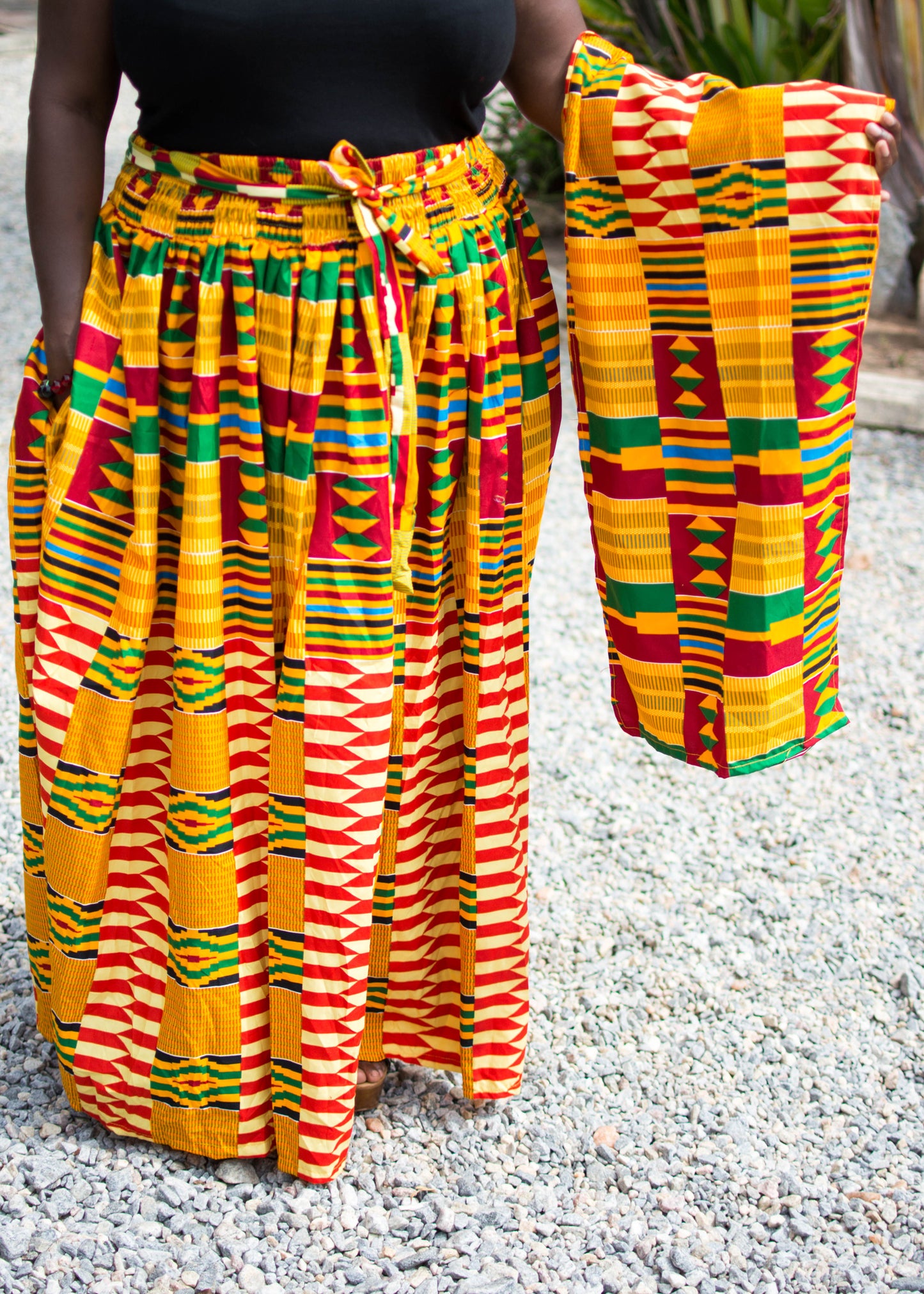 Marcy Kente Print Maxi Skirt and Skirt