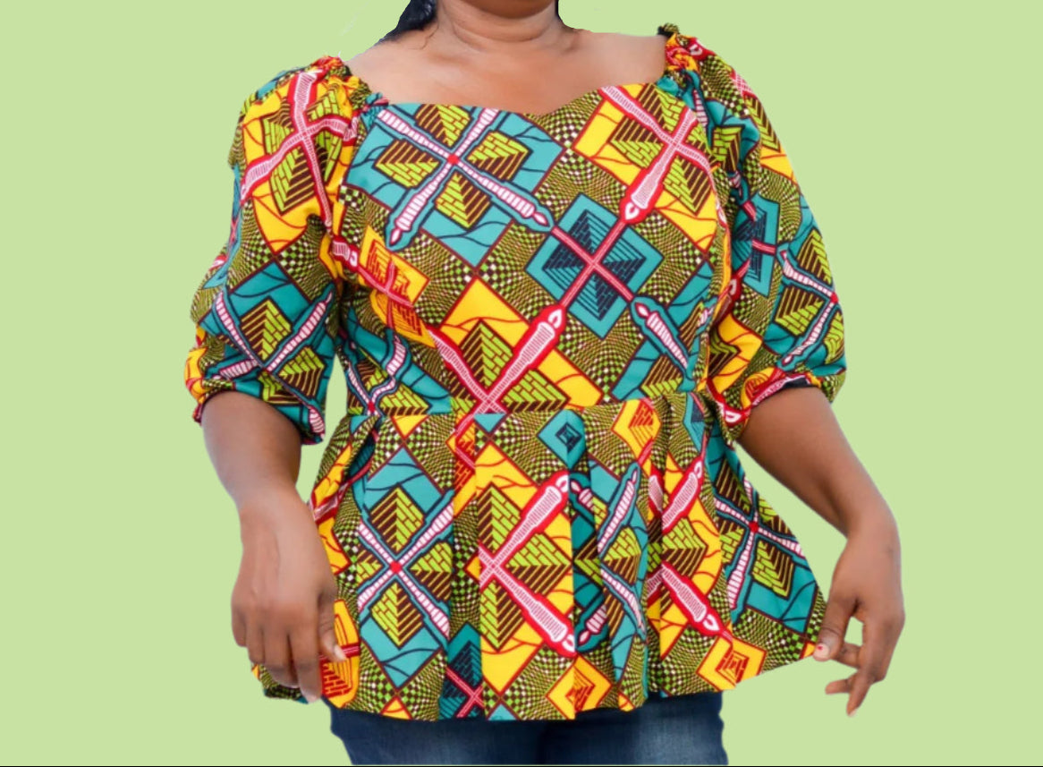 Miranda Pleated Peplum Top