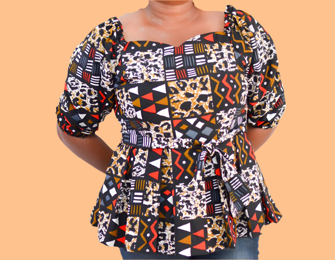 Cassandra Pleated Peplum Top