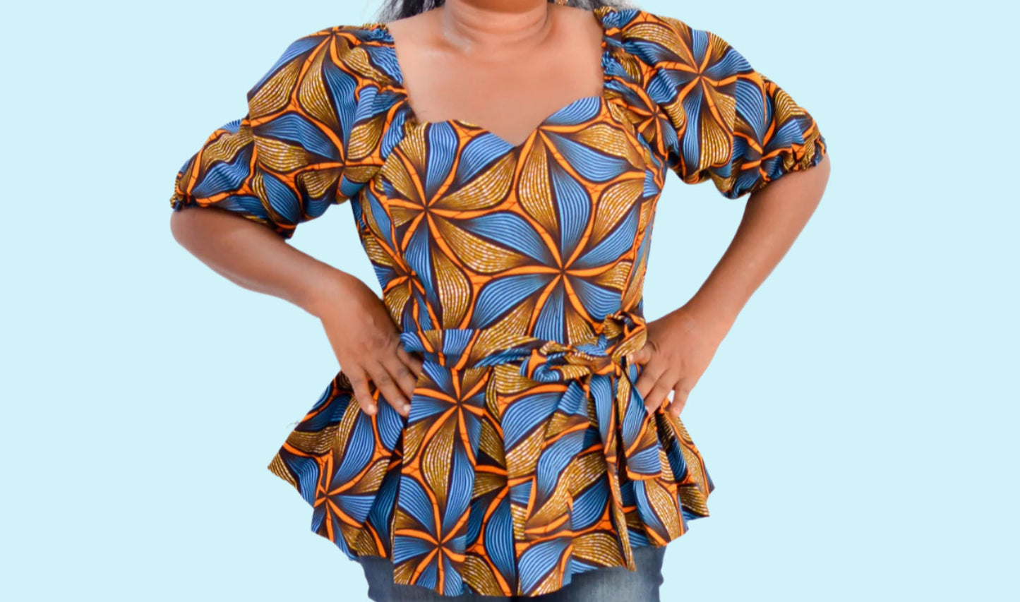 Audra Pleated Peplum Top