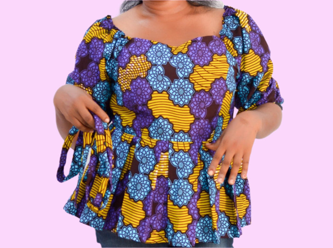 Christina Pleated Peplum Top