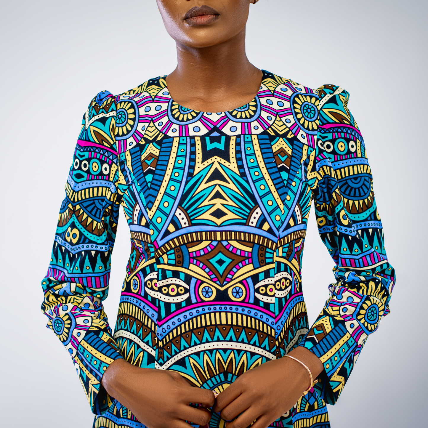 Maisy Multi-Coloured A-Line Ankara Dress