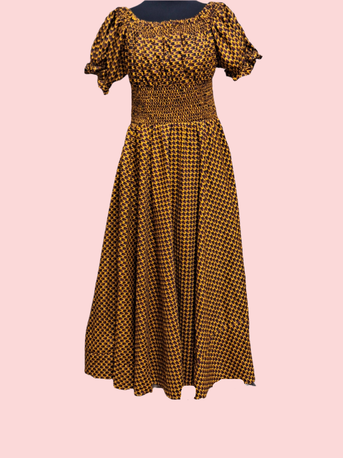 Pauline Shirred Maxi Dress & Scarf