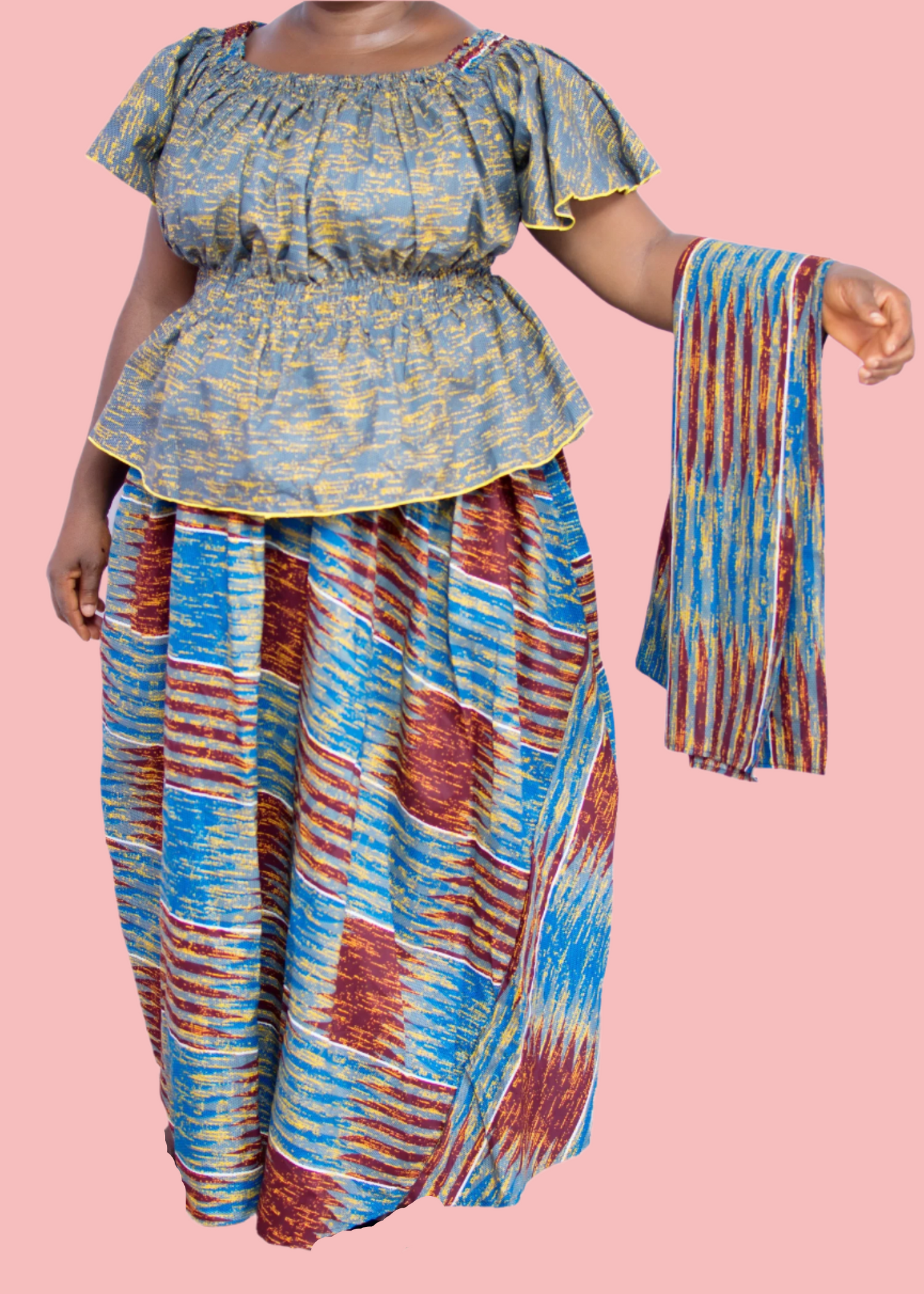 Valerie Shirred Top Skirt and Scarf