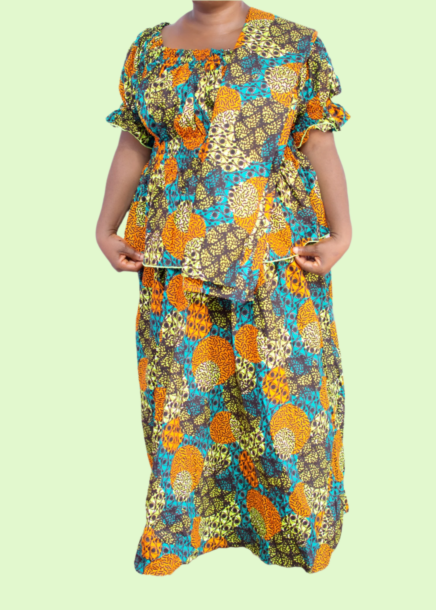 Prudence Shirred Top Maxi Skirt & Scarf