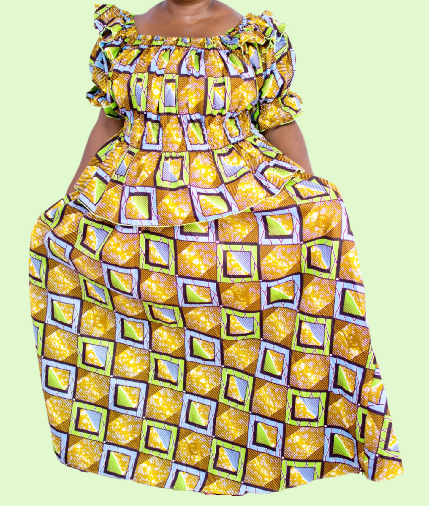 Sandra Shirred Top Maxi Skirt & Scarf