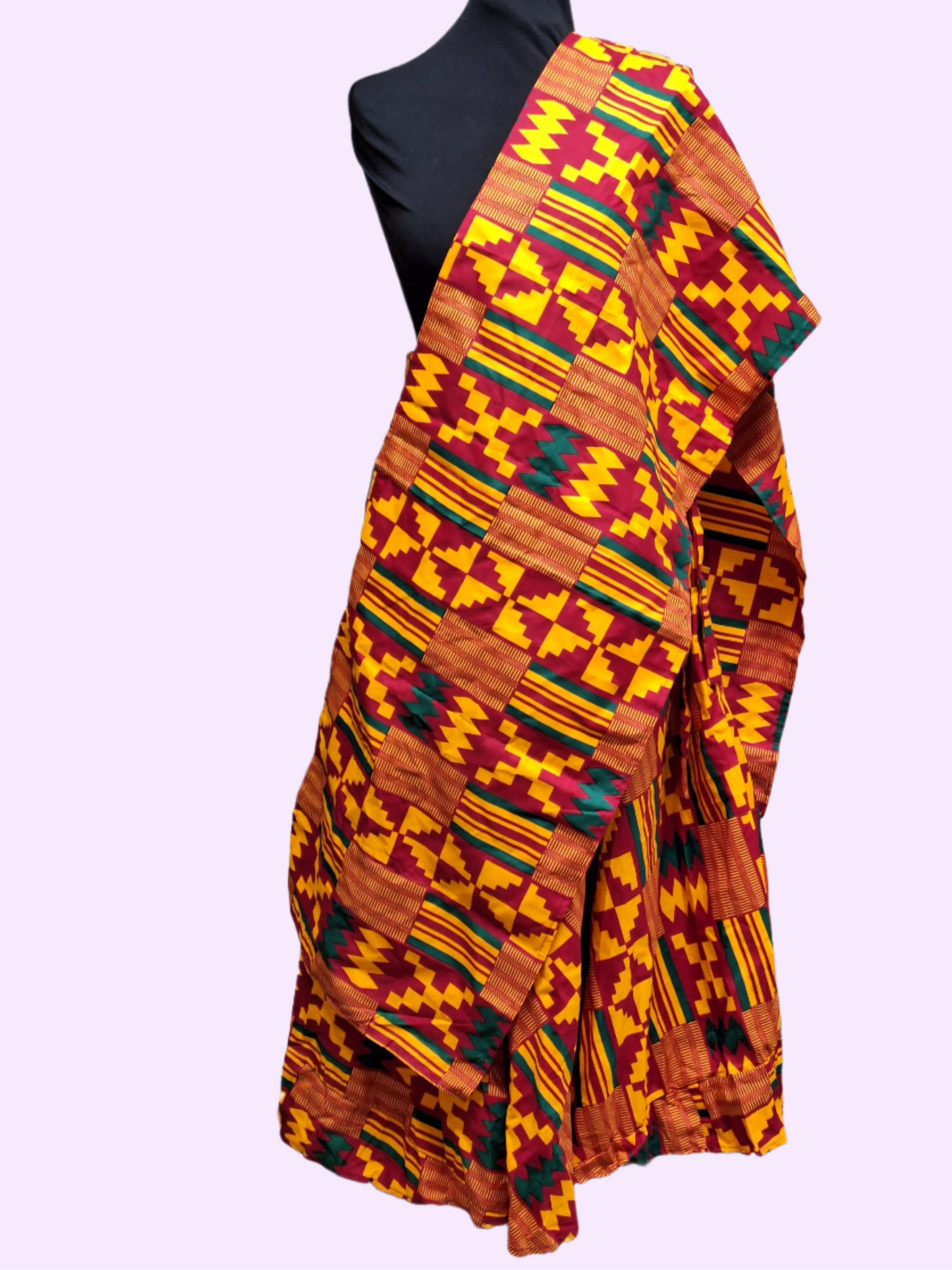 Tamara Shirred Waist Kente Midi Skirt