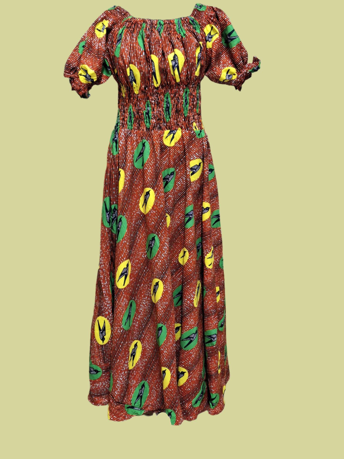 Glenda Shirred Maxi Dress & Scarf