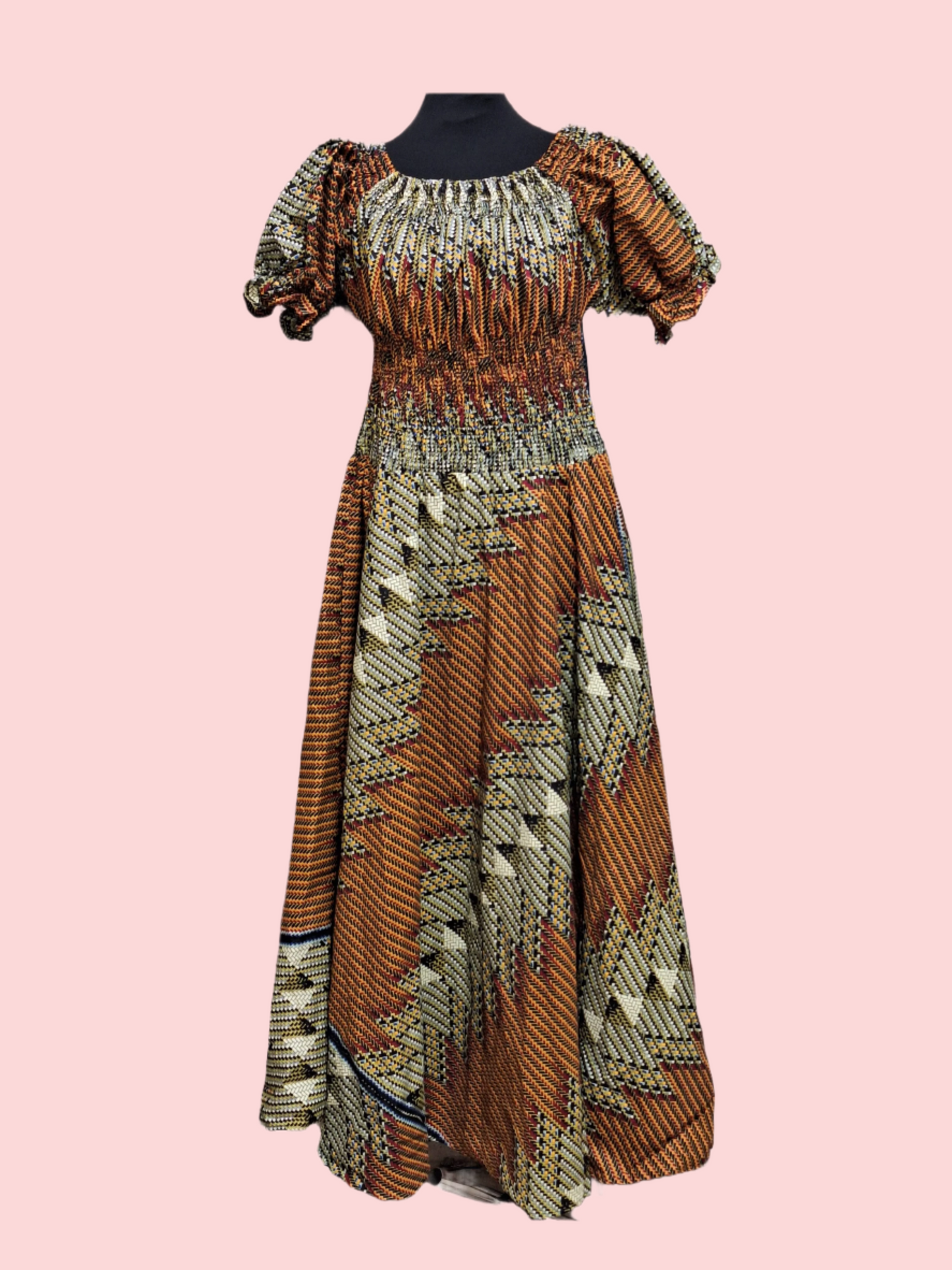 Kirsty Shirred Maxi Dress & Scarf