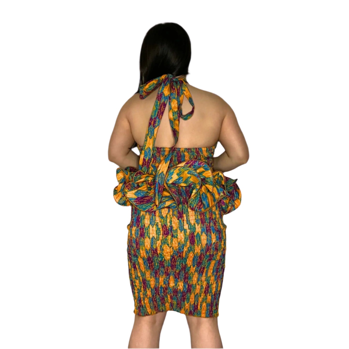 Elanie Halter Neck Top and Shirred Skirt