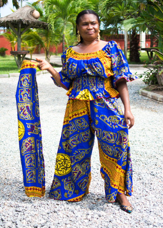 Carla Blazing Palazzo  Pants  Top & Scarf