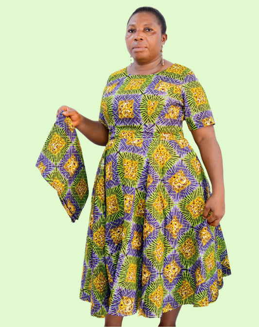 Leanne Fit and Flare Dress and Scarf