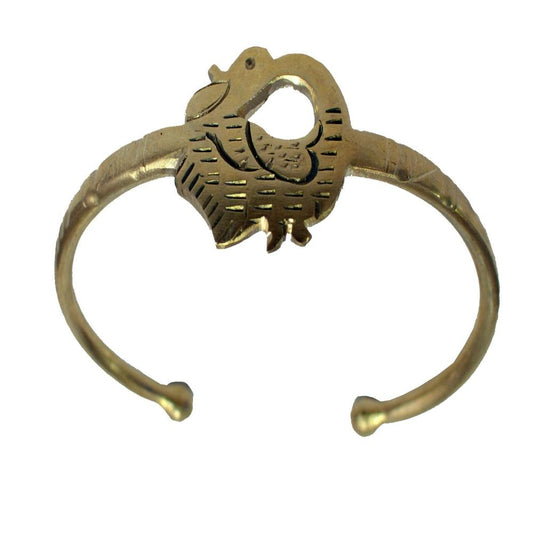 Brass bracelet with the African adinkra symbol Sankofa