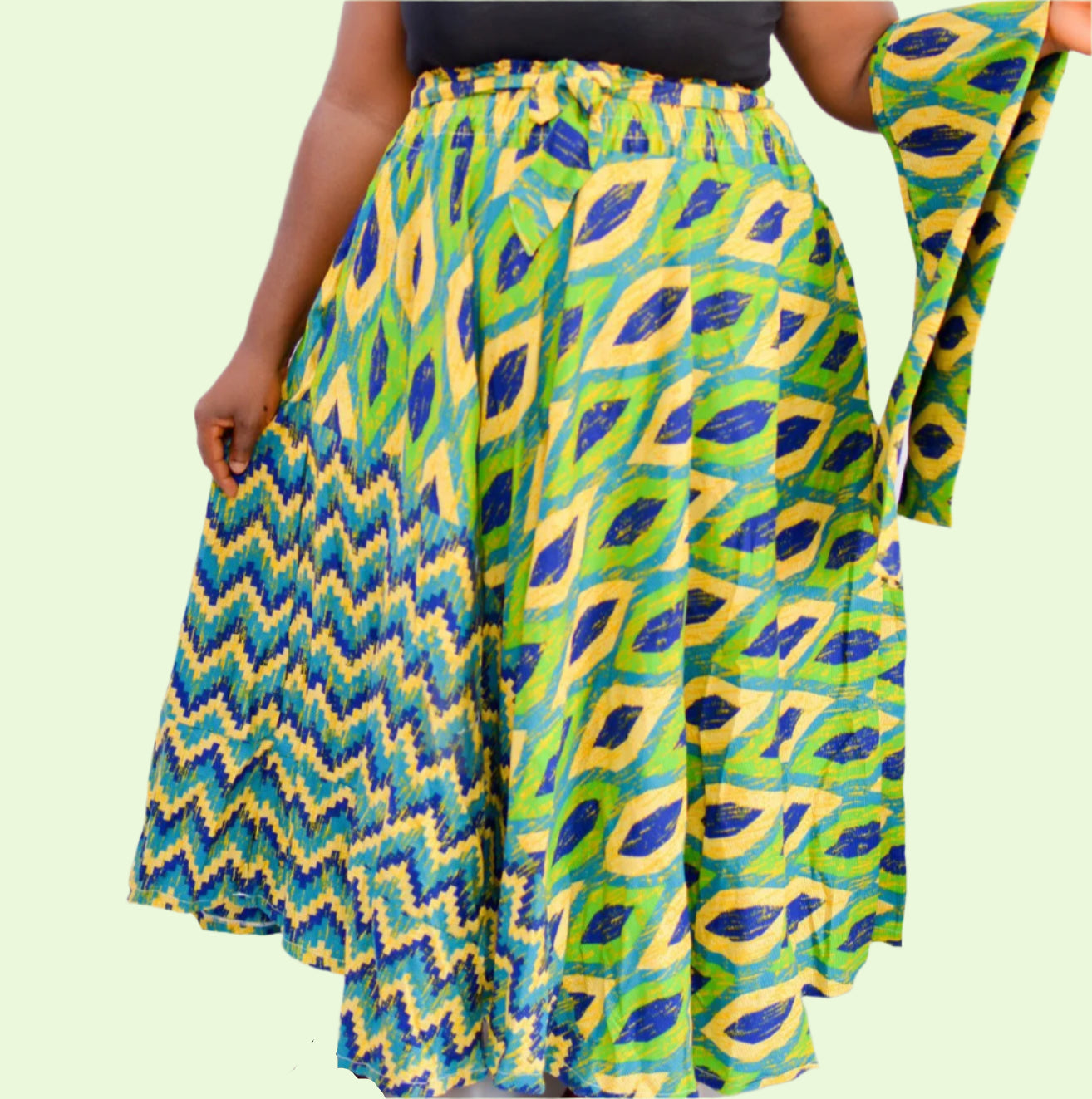 Sade Shirred Waist Maxi Skirt & Scarf
